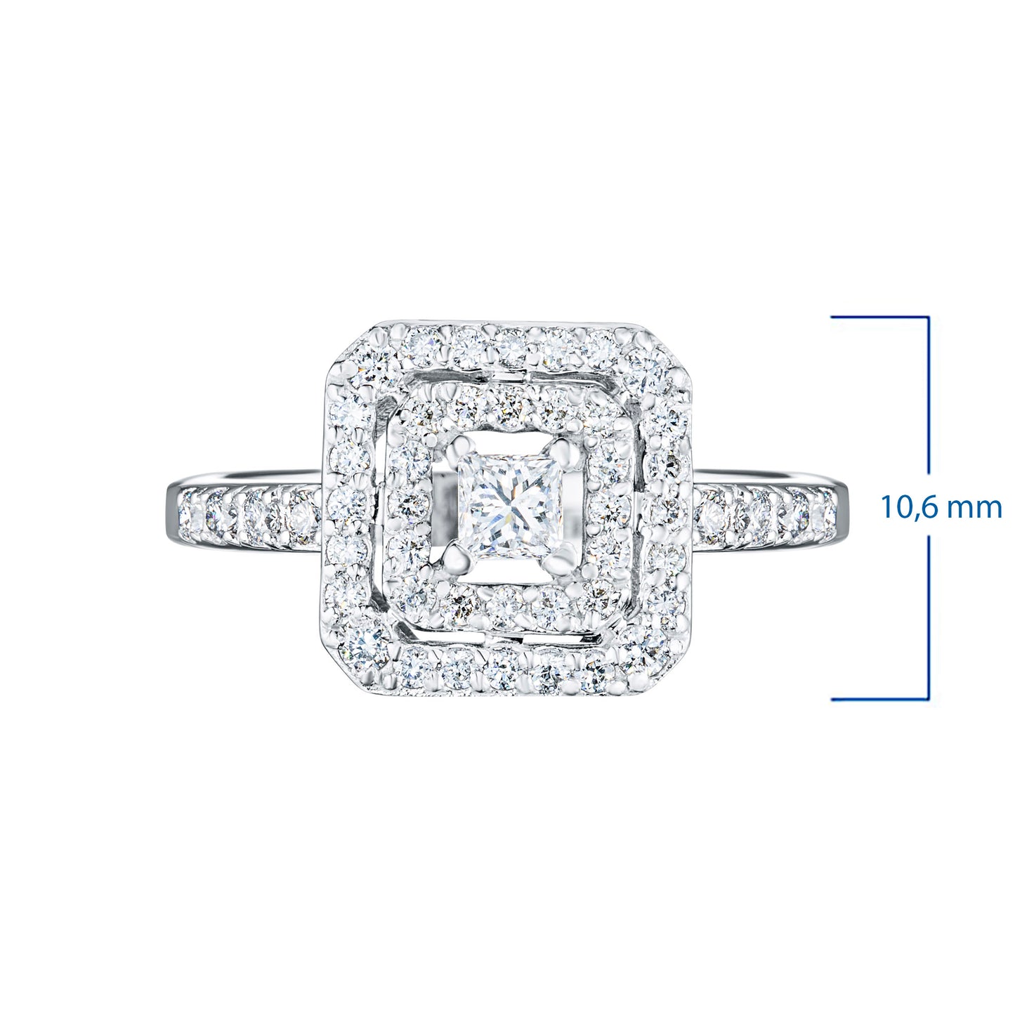14K White Gold Ring with Natural Diamonds 9.650 CT.TW
