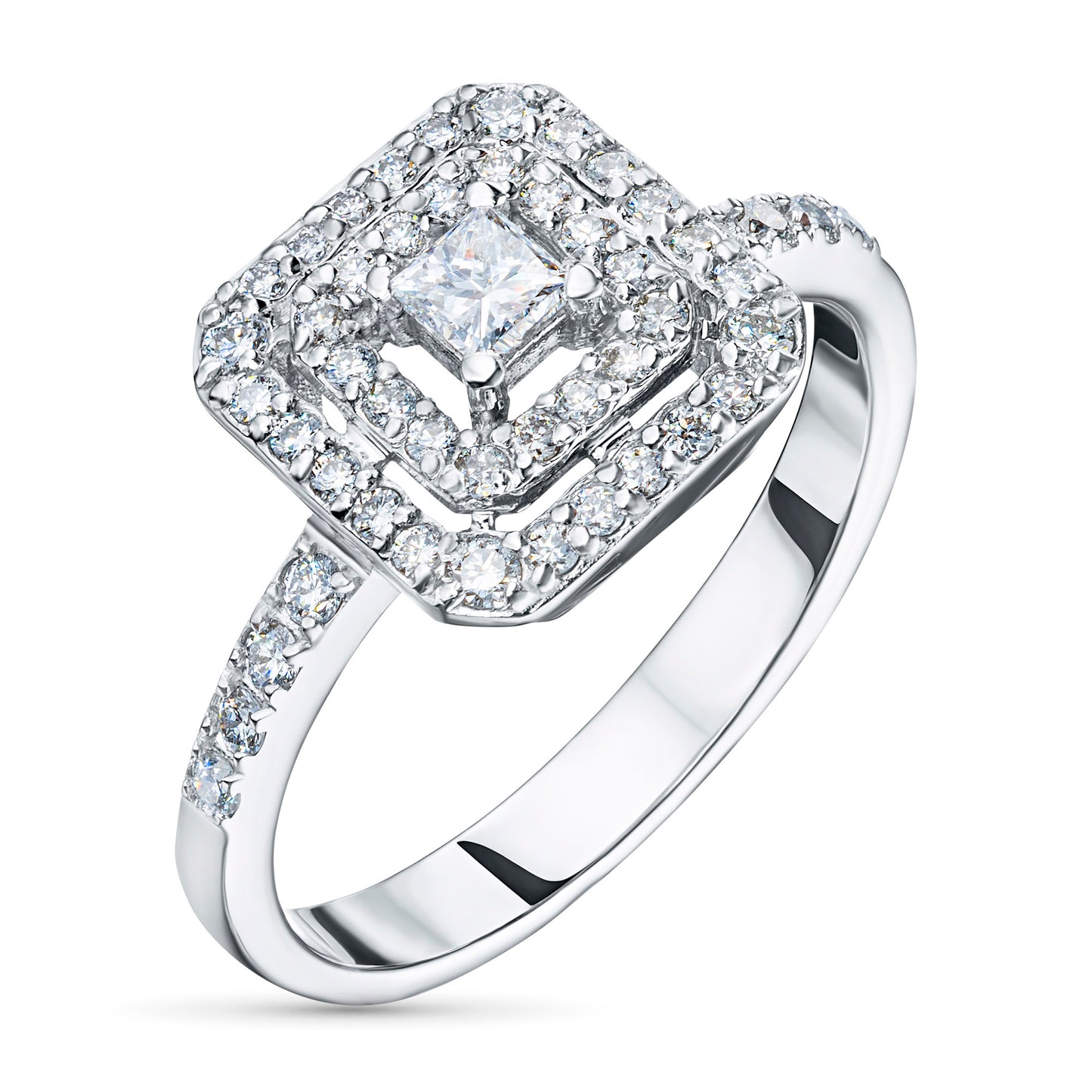 14K White Gold Ring with Natural Diamonds 9.650 CT.TW