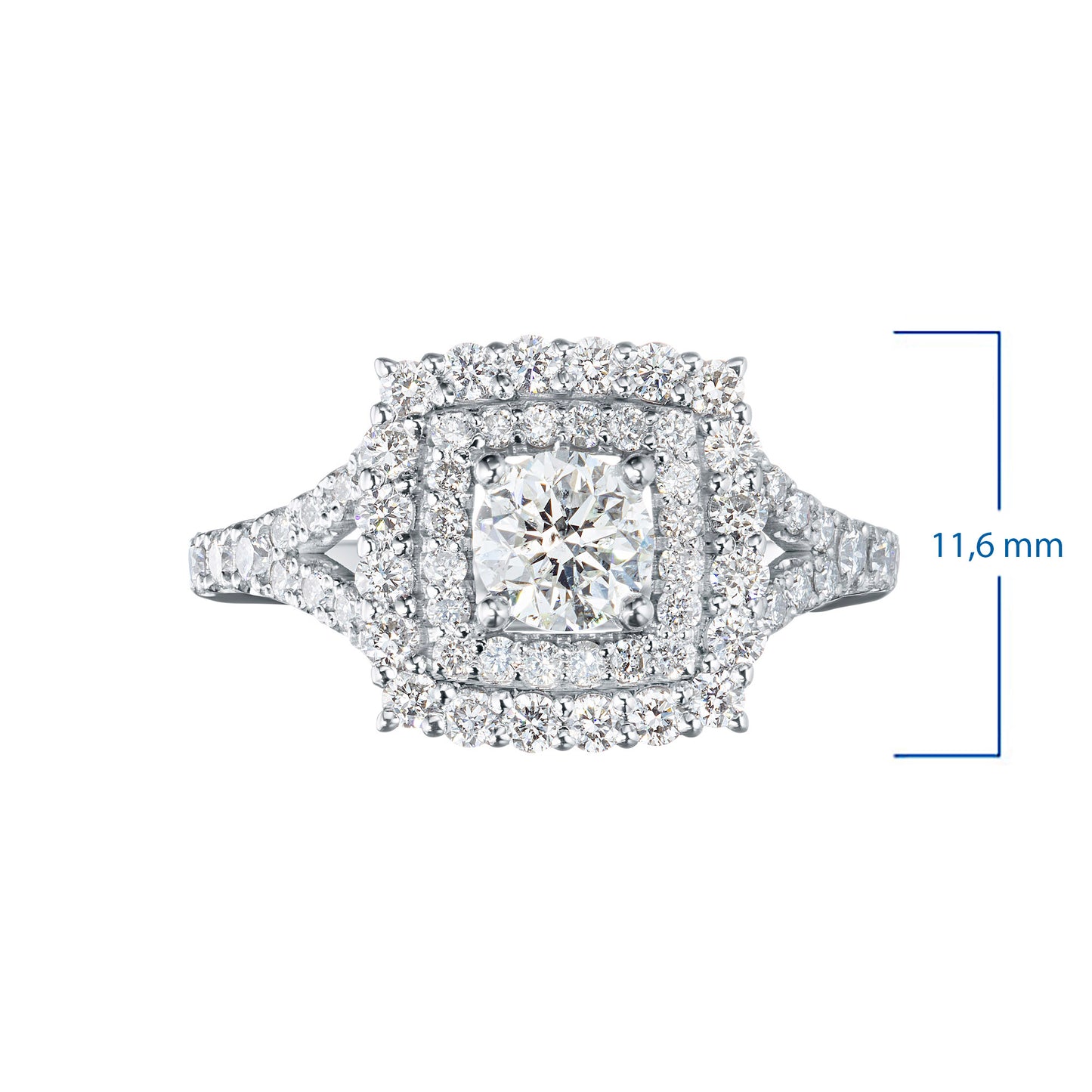 14K White Gold Ring with Natural Diamonds 12.340 CT.TW