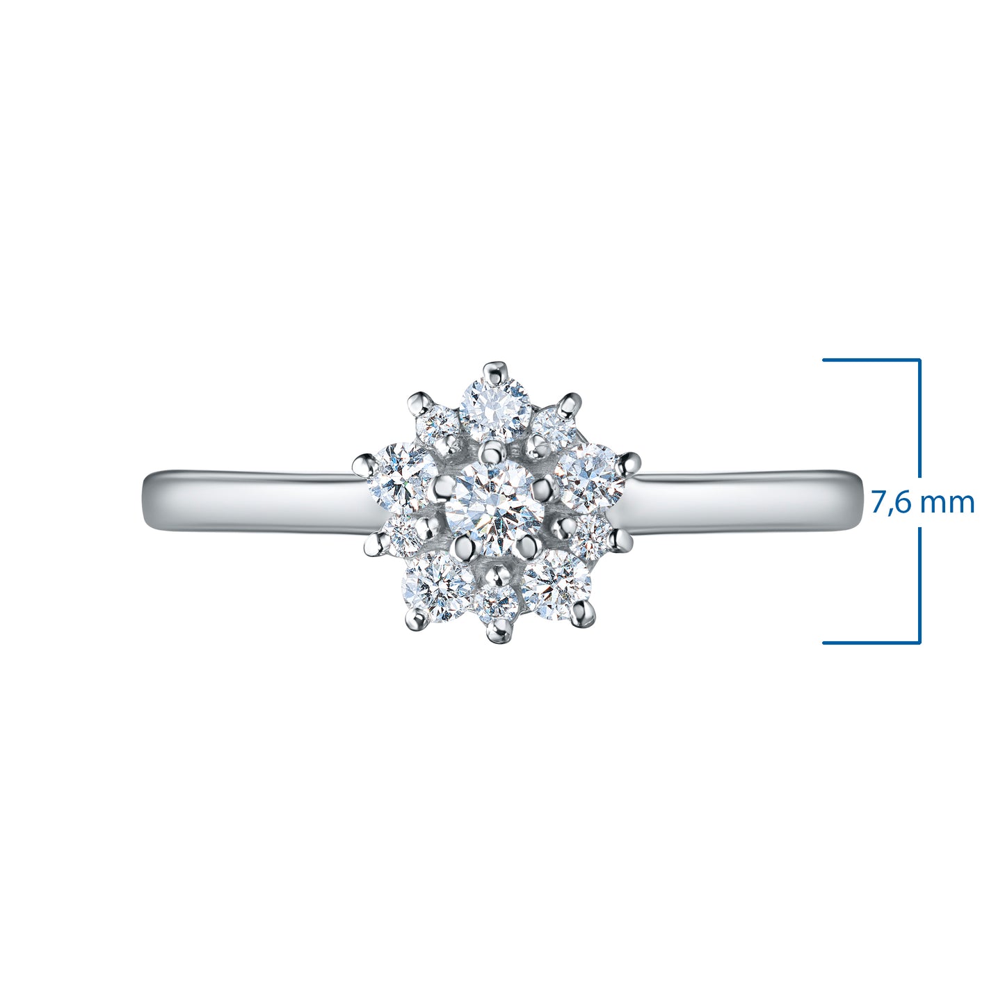 14K White Gold Ring with Natural Diamonds 0.930 CT.TW