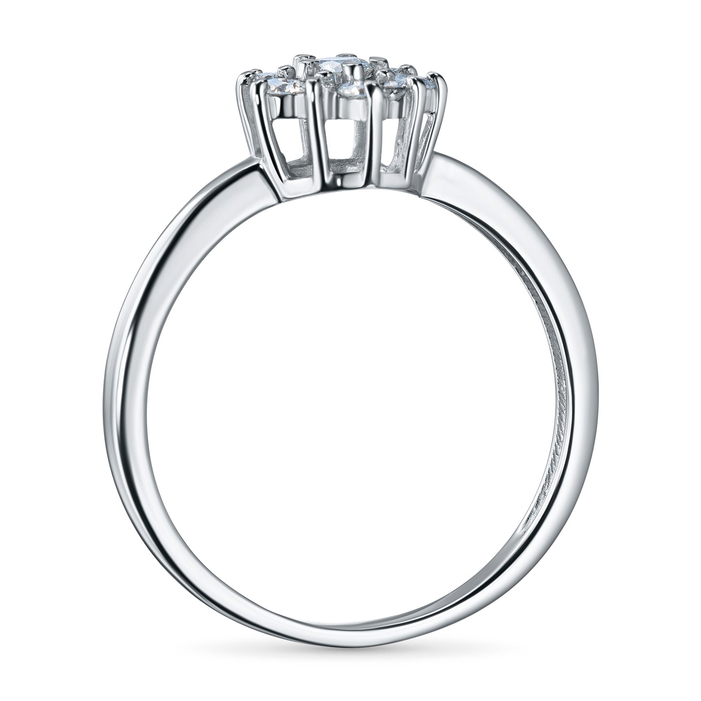 14K White Gold Ring with Natural Diamonds 0.930 CT.TW