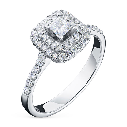 14K White Gold Ring with Natural Diamonds 9.950 CT.TW