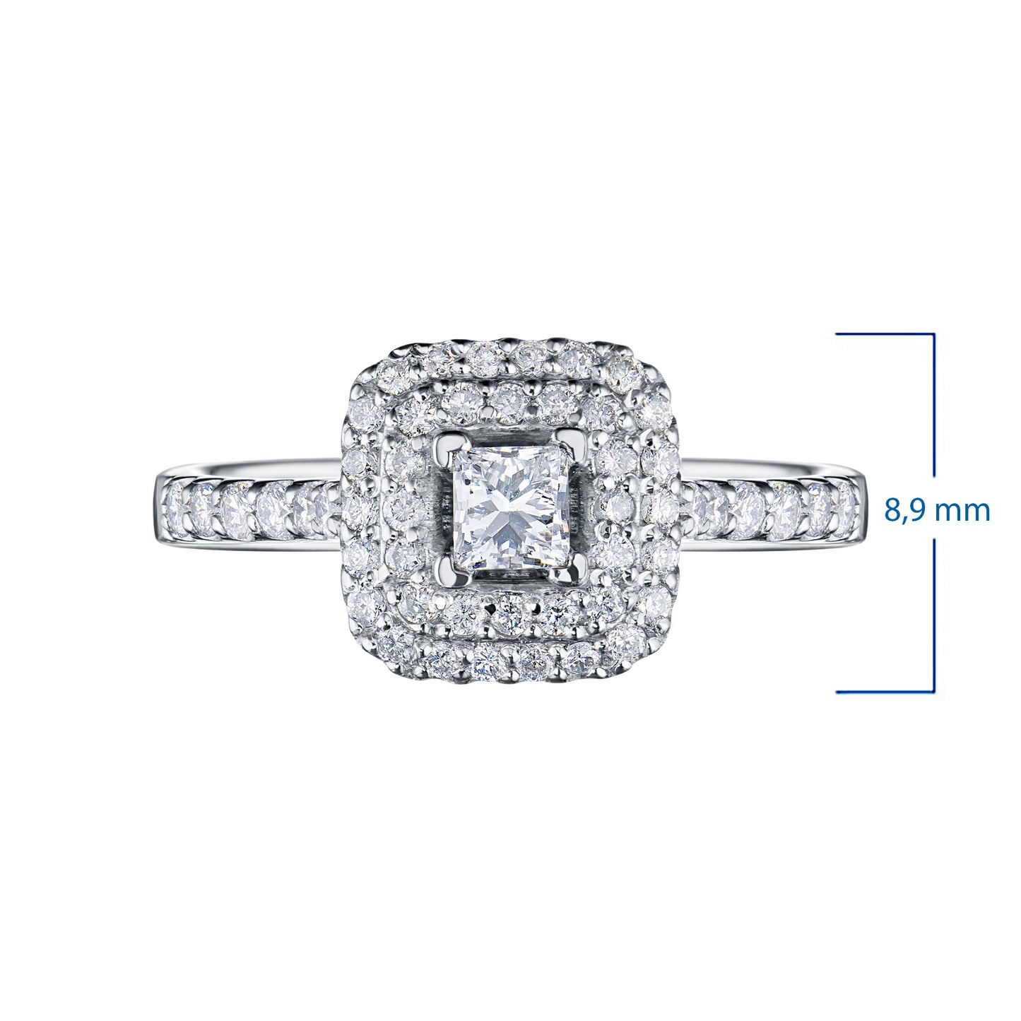 14K White Gold Ring with Natural Diamonds 9.950 CT.TW