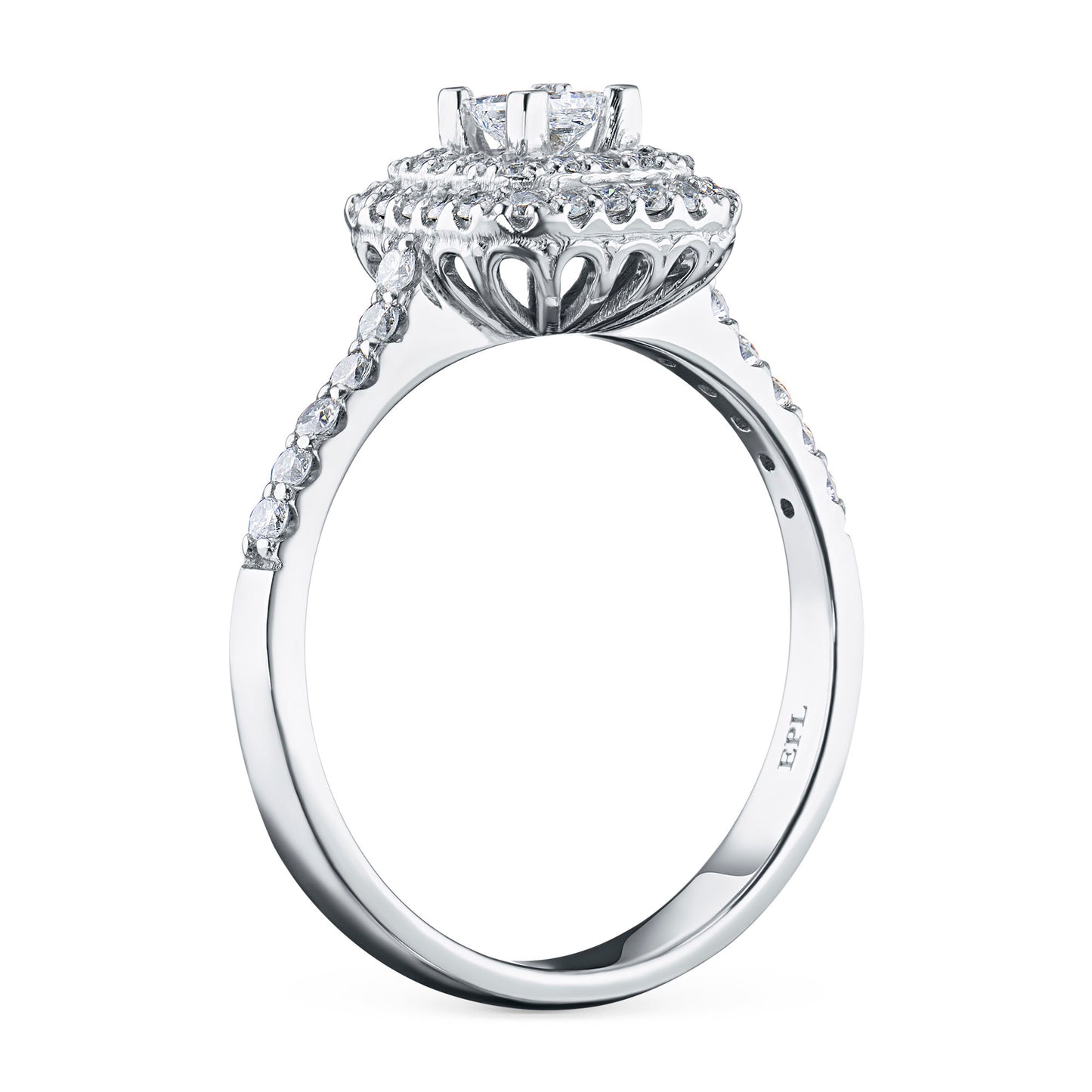 14K White Gold Ring with Natural Diamonds 9.950 CT.TW