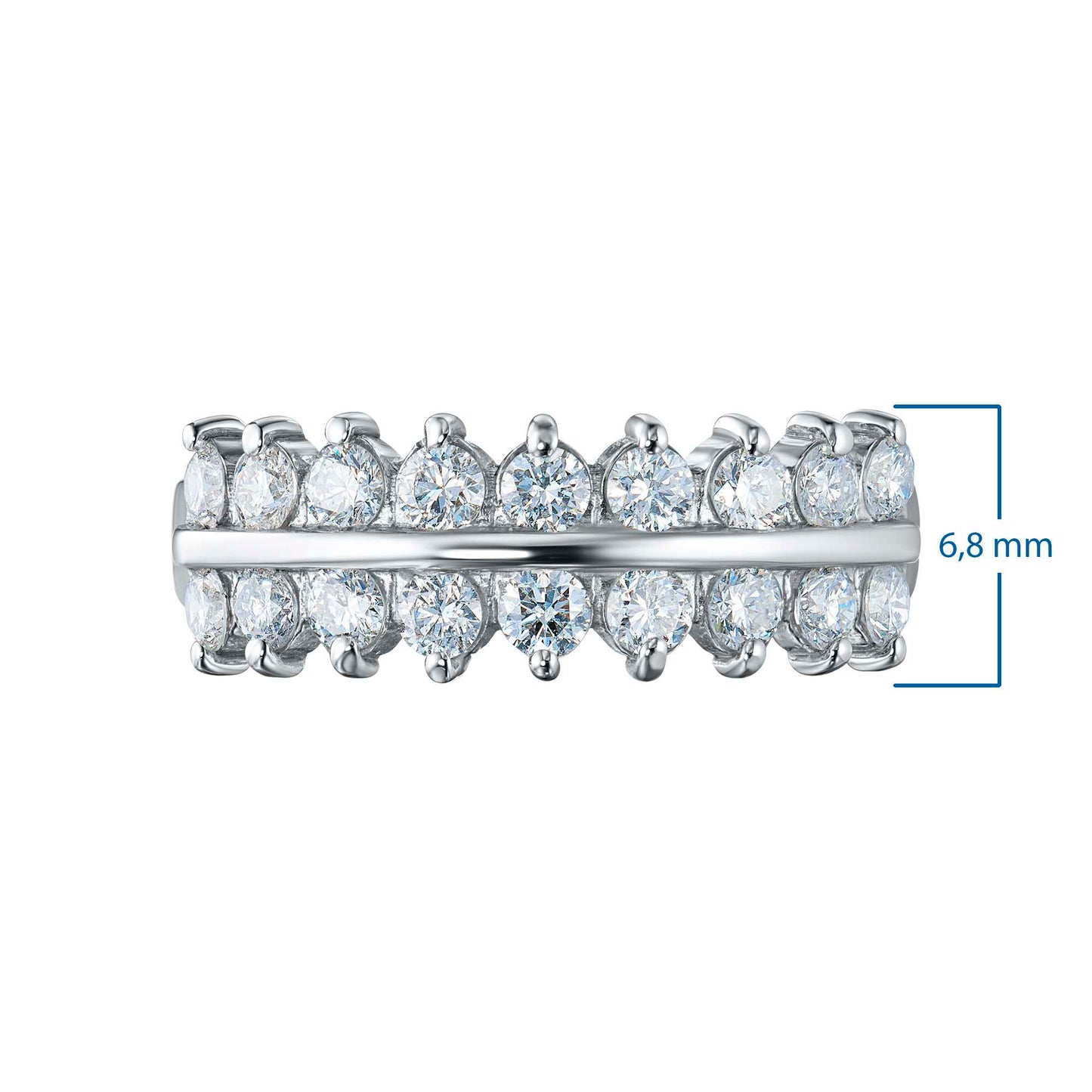 14K White Gold Ring with Lab-Created Diamonds 14.980 CT.TW
