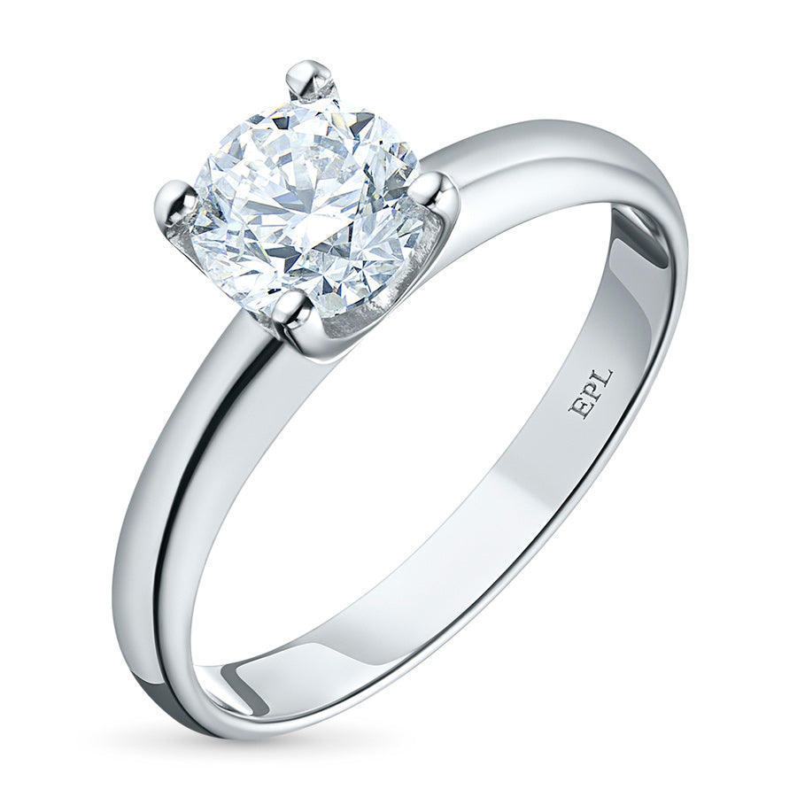 14K White Gold Ring with Natural Diamonds 0.300 CT.TW