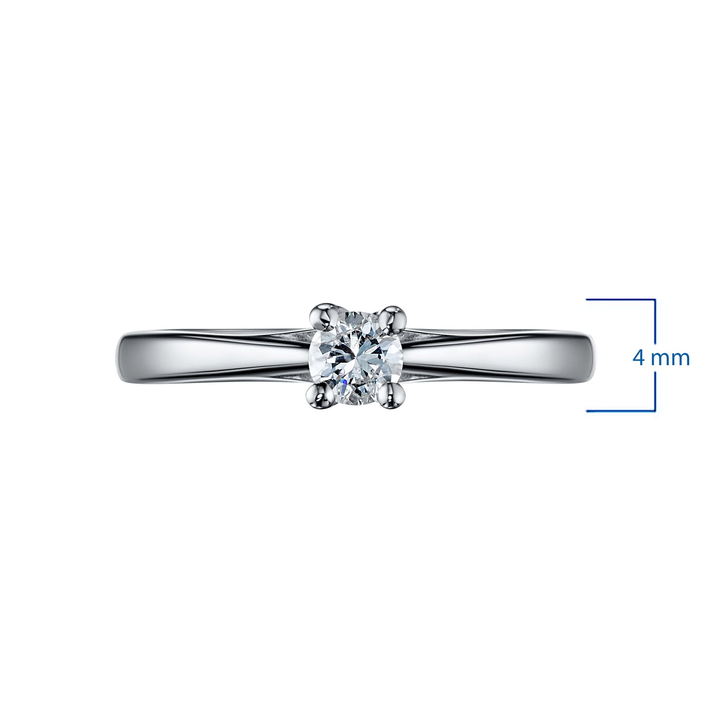 14K White Gold Ring with Natural Diamonds 0.140 CT.TW