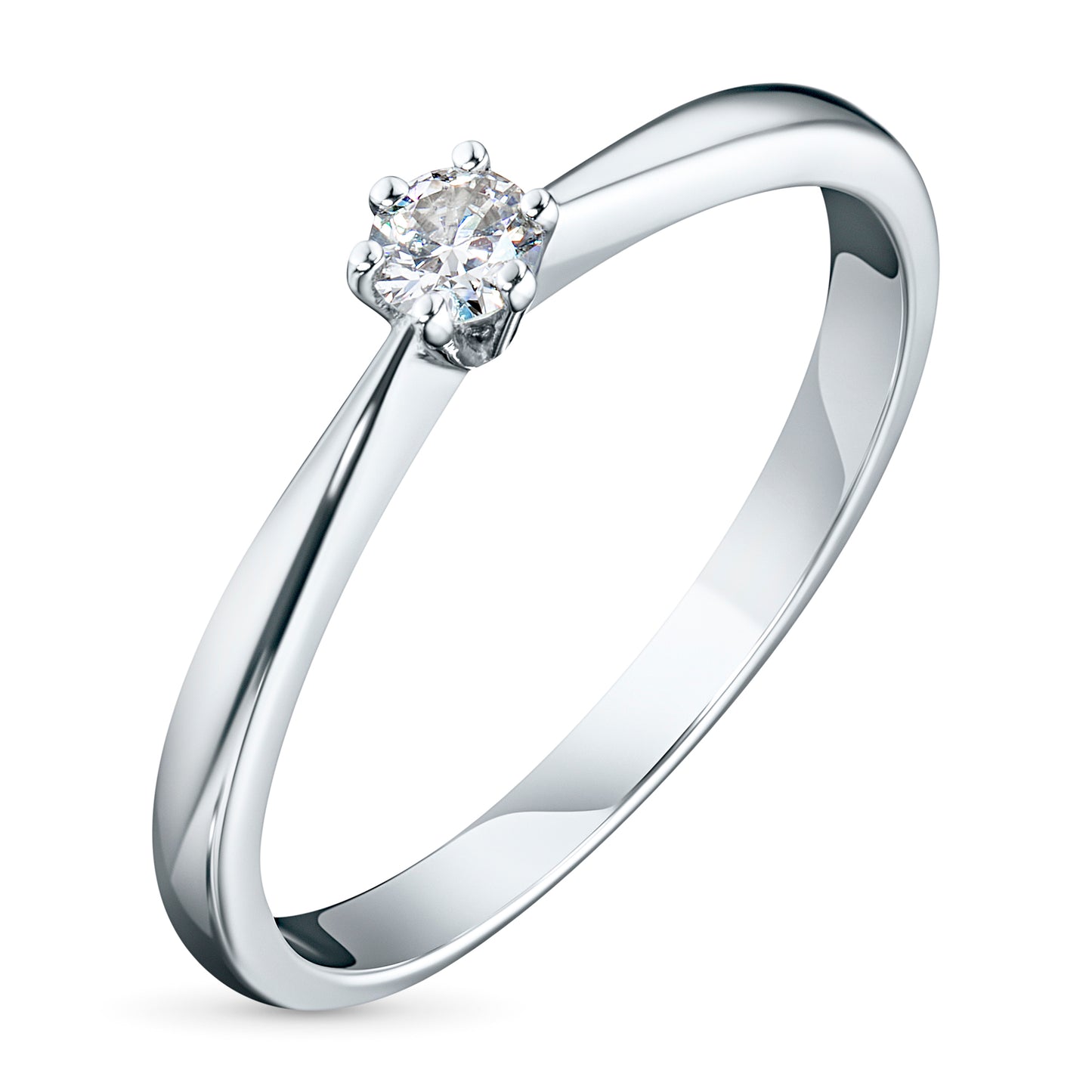 14K White Gold Ring with Natural Diamonds 0.110 CT.TW