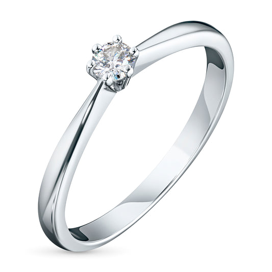 14K White Gold Ring with Natural Diamonds 0.110 CT.TW