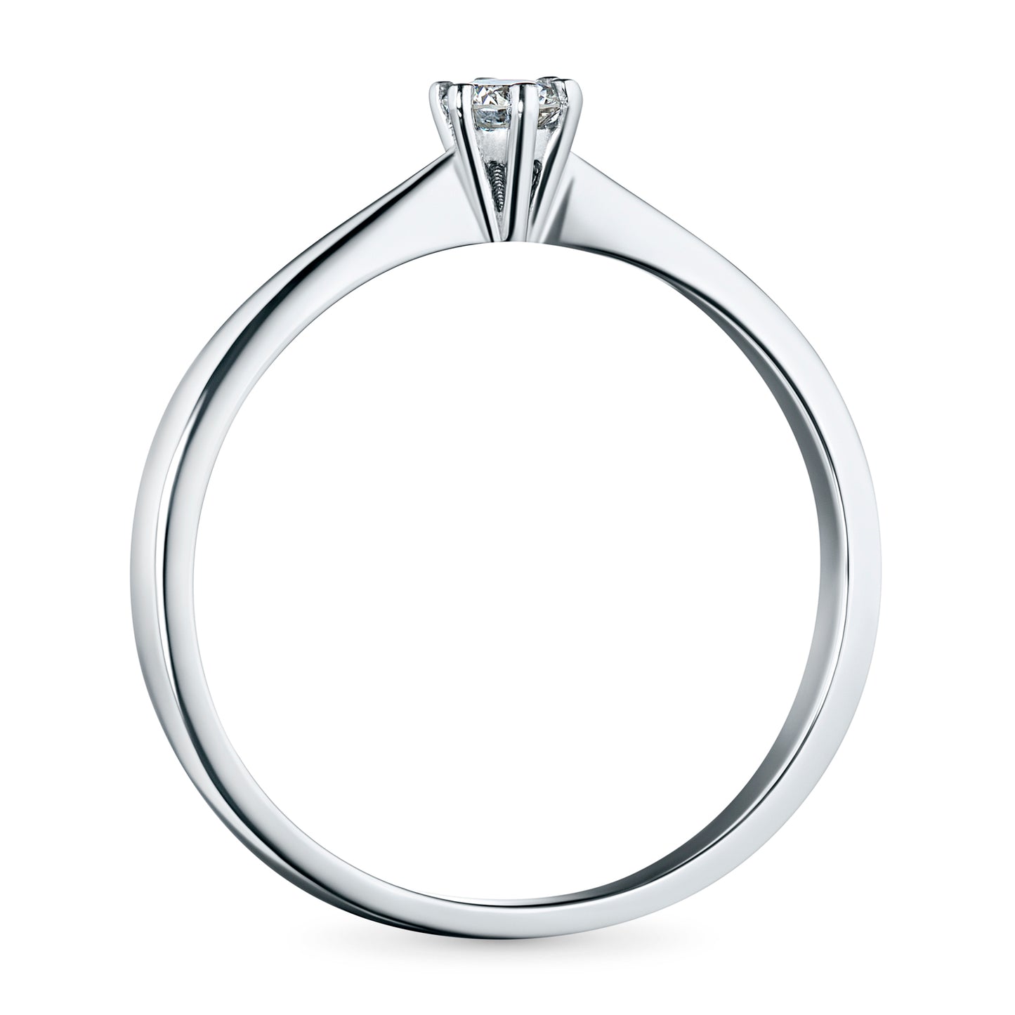 14K White Gold Ring with Natural Diamonds 0.110 CT.TW