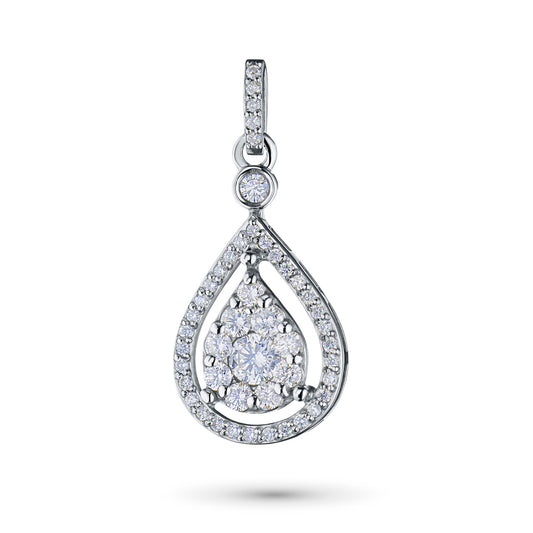 14K White Gold Pendant with Lab-Created Diamonds 9.390 CT.TW