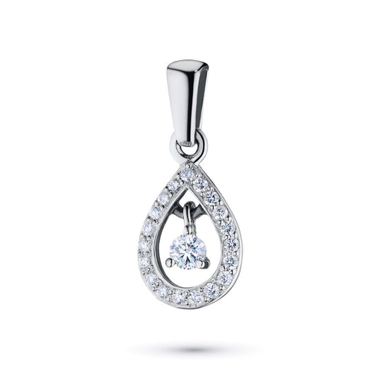 14K White Gold Pendant with Natural Diamonds 2.130 CT.TW