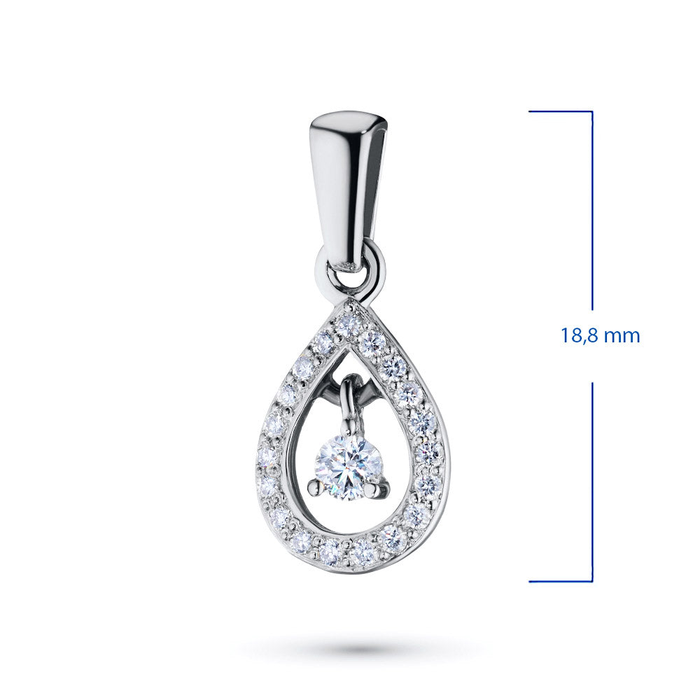 14K White Gold Pendant with Natural Diamonds 2.130 CT.TW
