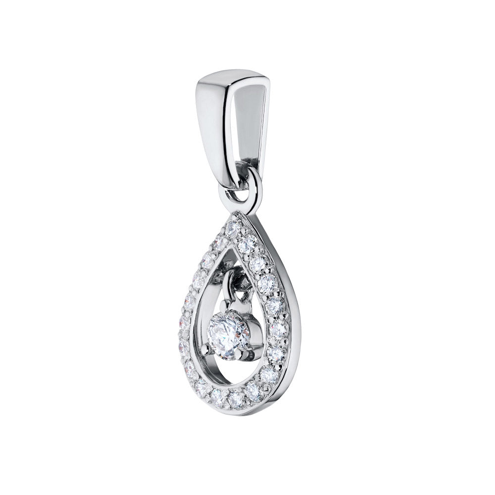 14K White Gold Pendant with Natural Diamonds 2.130 CT.TW