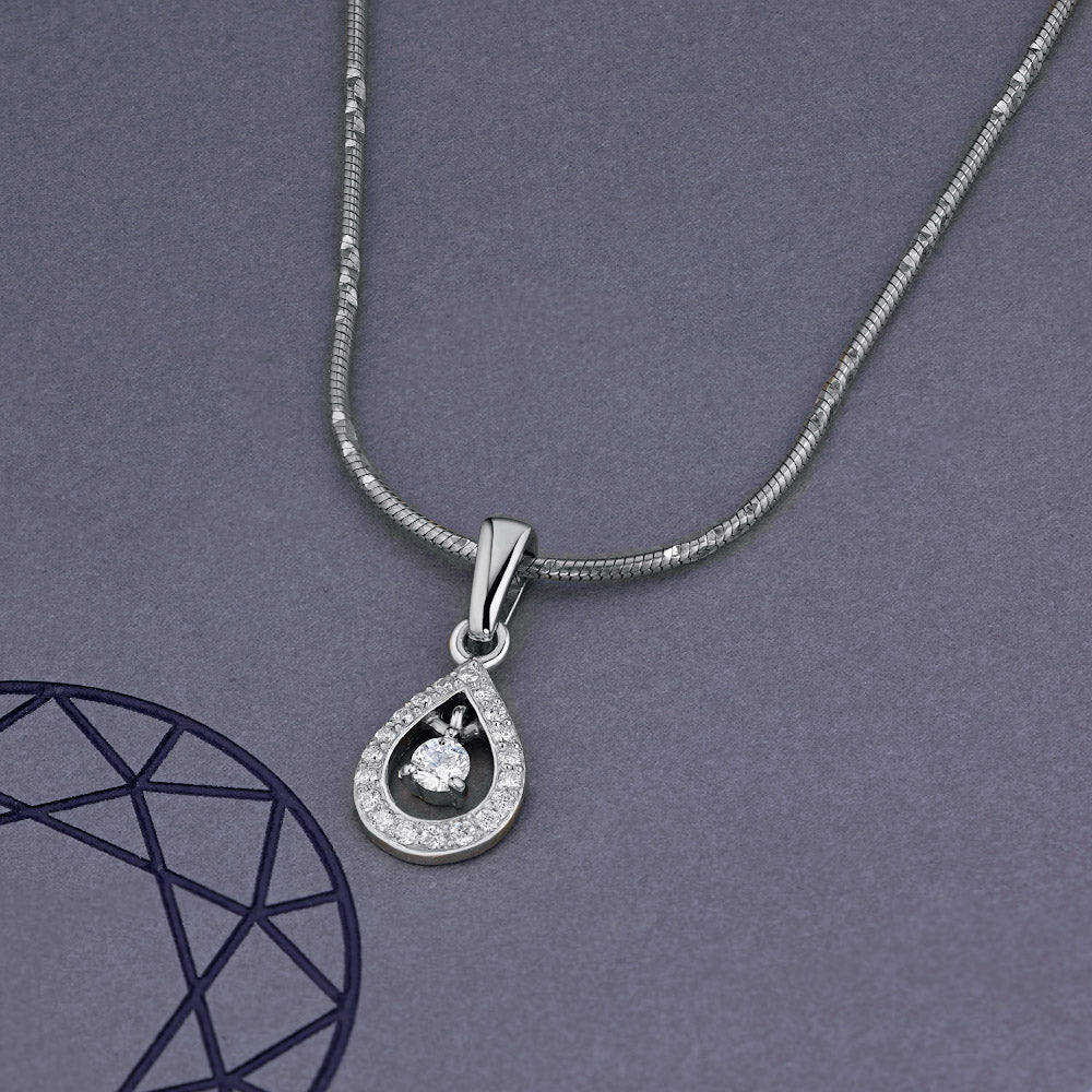 14K White Gold Pendant with Natural Diamonds 2.130 CT.TW