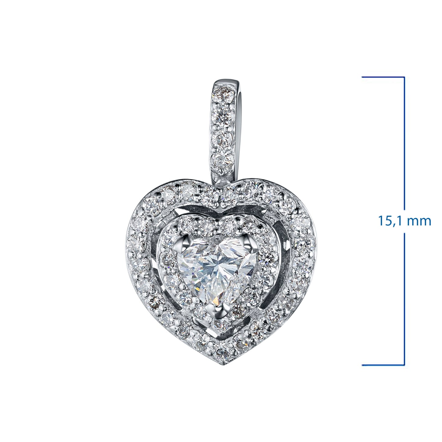 14K White Gold Pendant with Lab-Created Diamonds 8.850 CT.TW