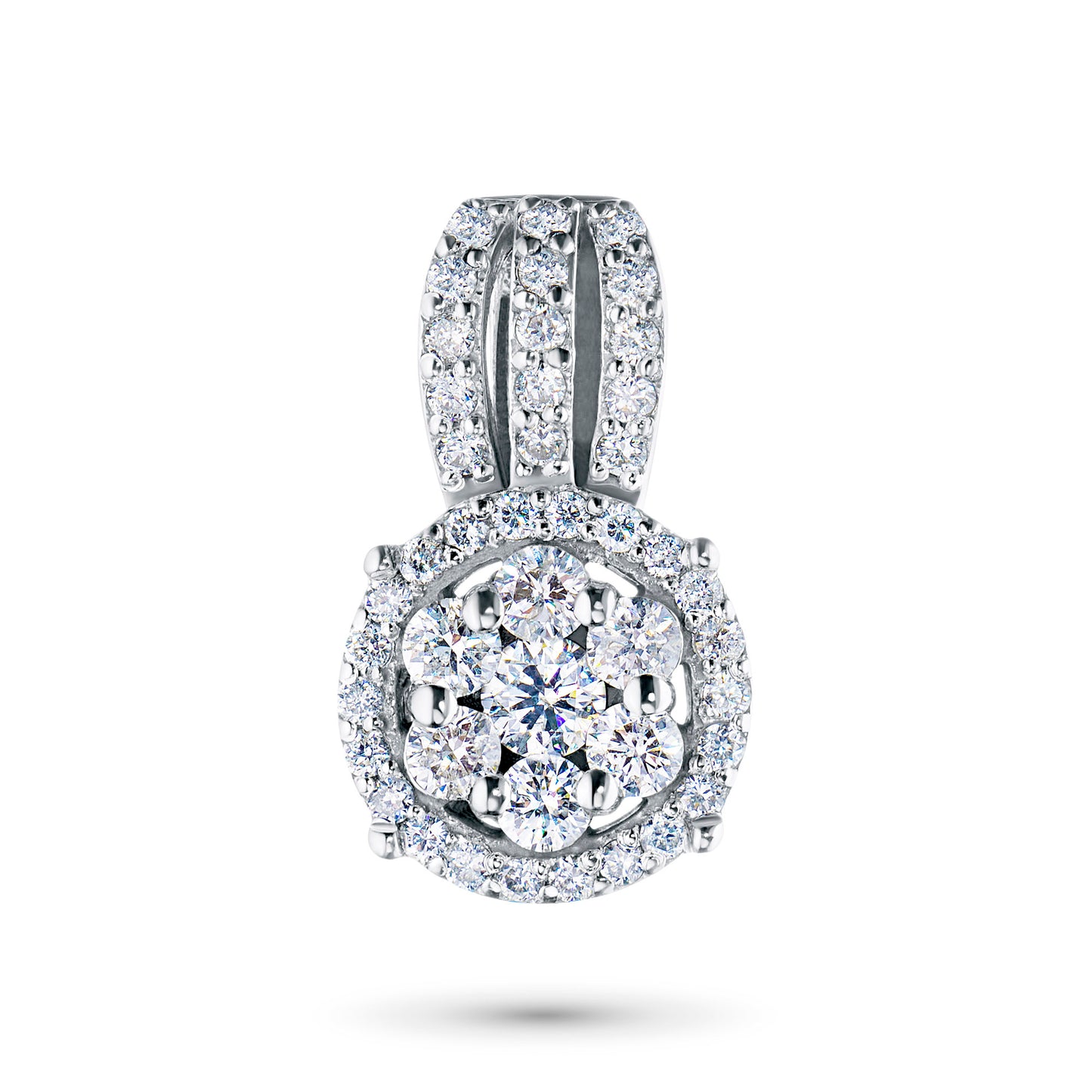 14K White Gold Pendant with Natural Diamonds 4.610 CT.TW