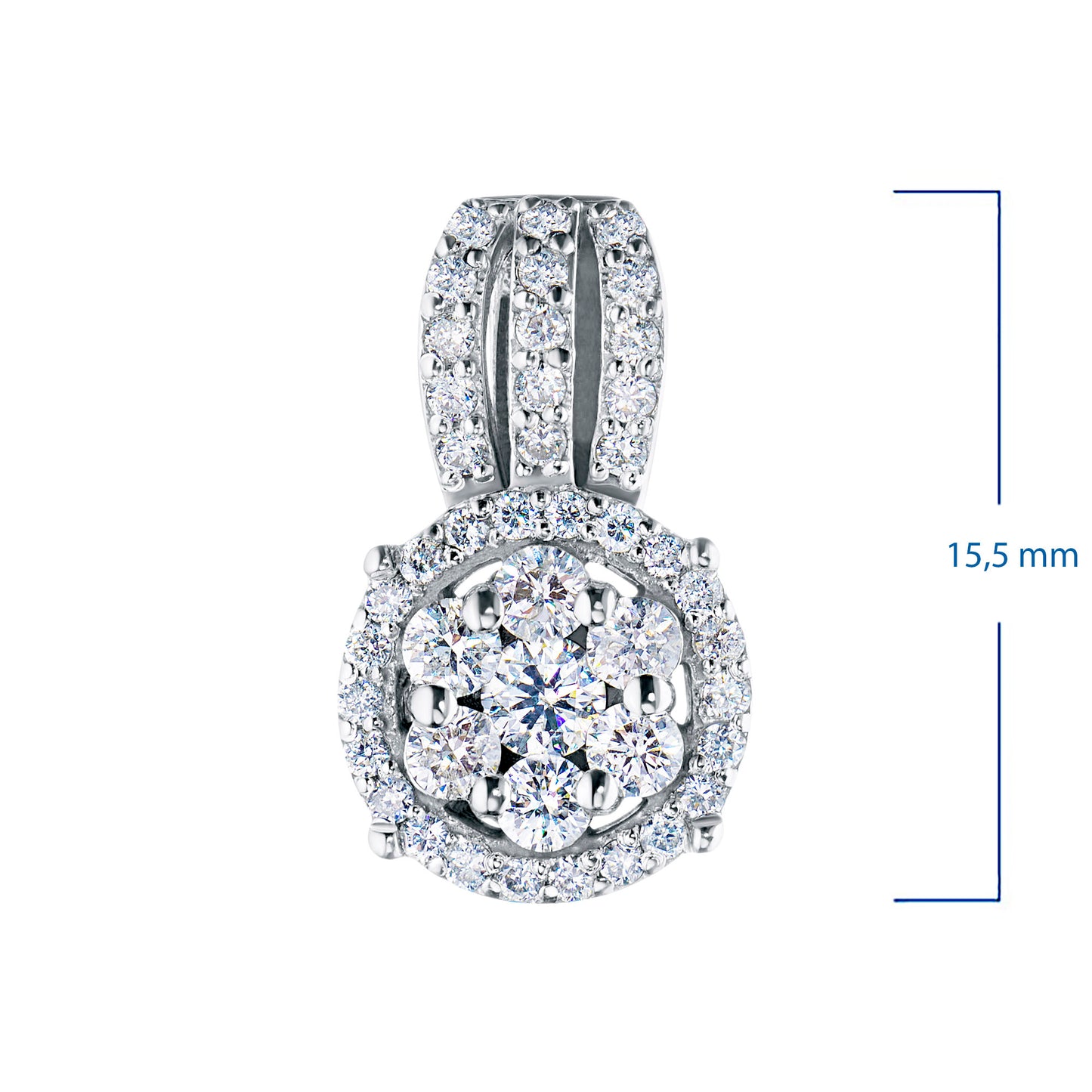 14K White Gold Pendant with Natural Diamonds 4.610 CT.TW