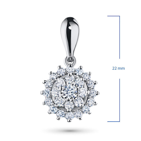 14K White Gold Pendant with Natural Diamonds 7.070 CT.TW