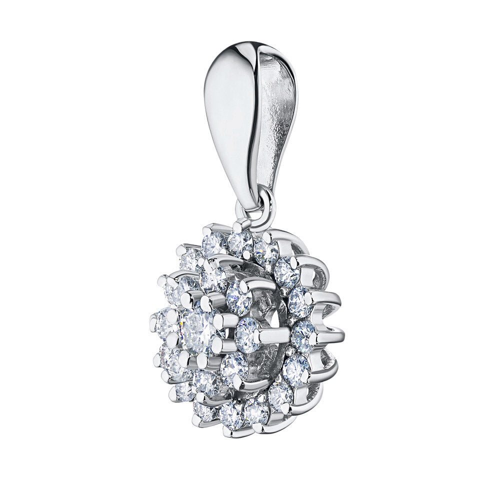 14K White Gold Pendant with Natural Diamonds 7.070 CT.TW