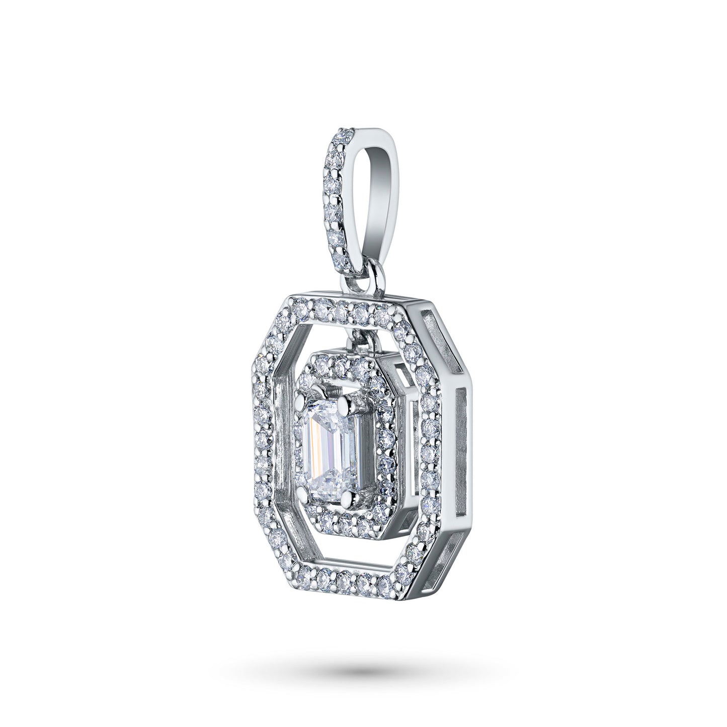 14K White Gold Pendant with Lab-Created Diamonds 22.980 CT.TW