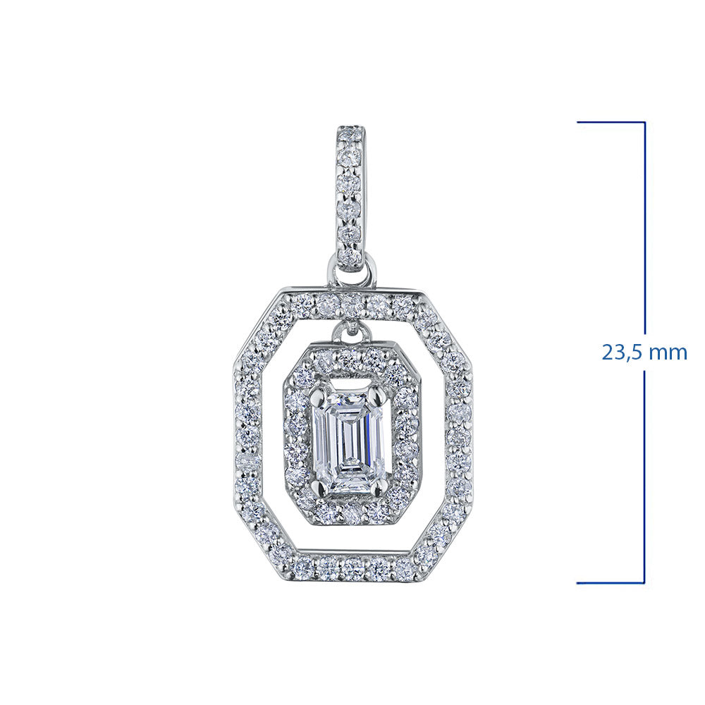 14K White Gold Pendant with Lab-Created Diamonds 22.980 CT.TW