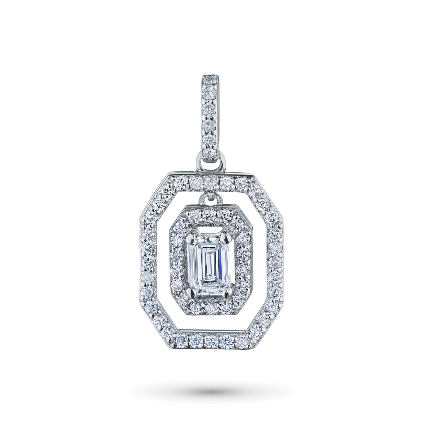14K White Gold Pendant with Lab-Created Diamonds 22.980 CT.TW
