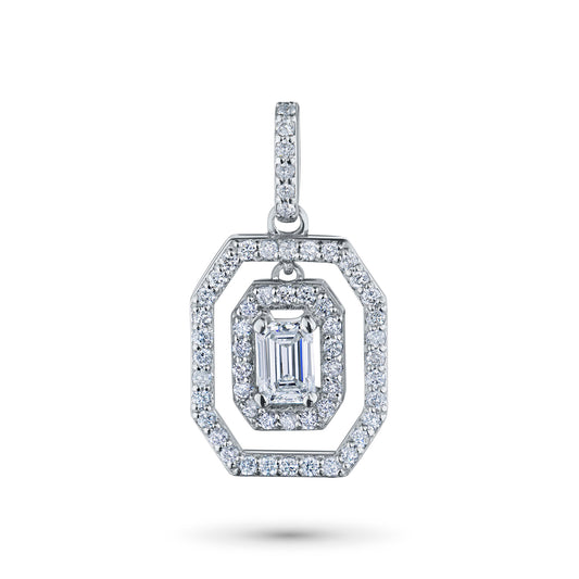14K White Gold Pendant with Lab-Created Diamonds 22.980 CT.TW