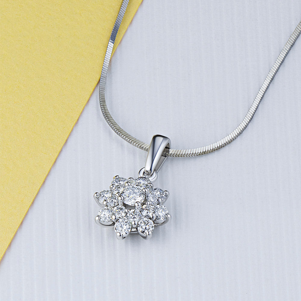 14K White Gold Pendant with Lab-Created Diamonds 6.120 CT.TW