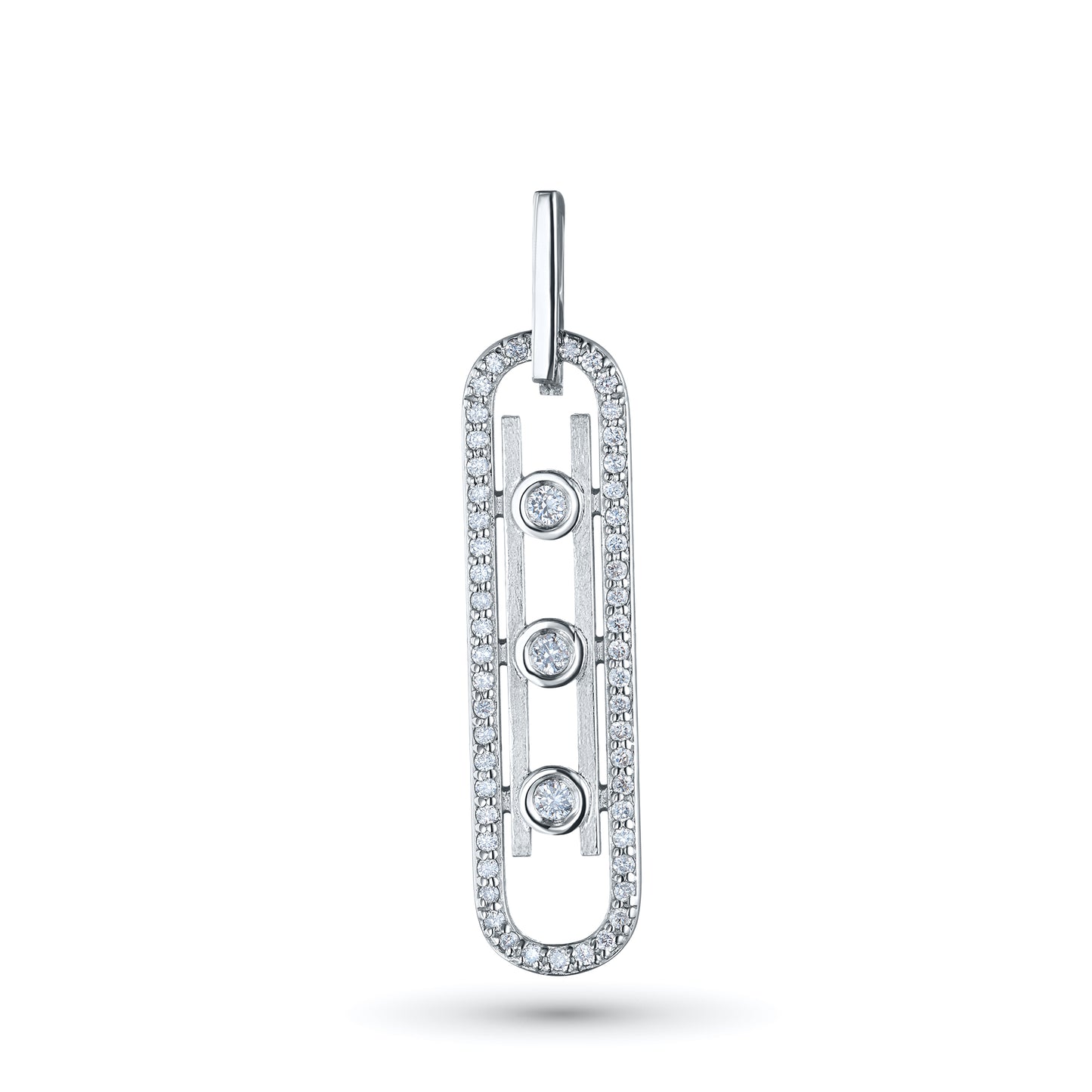 Sterling Silver Pendant with Lab-Created Diamonds 14.400 CT.TW