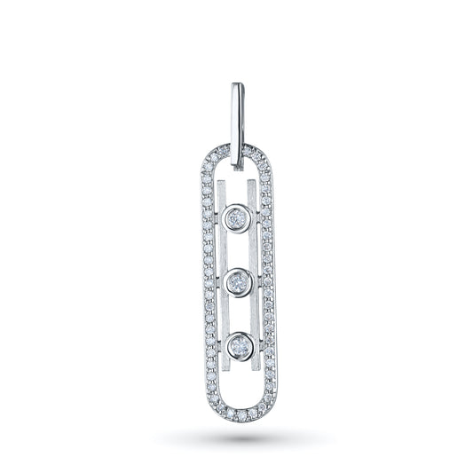 Sterling Silver Pendant with Lab-Created Diamonds 14.400 CT.TW