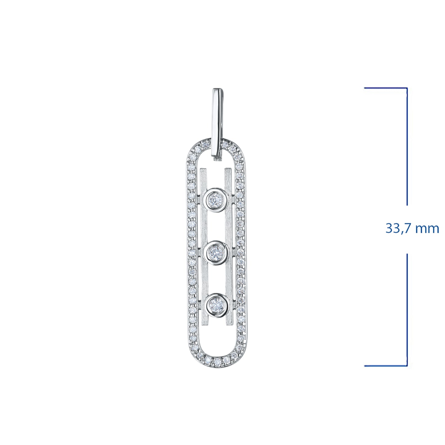 Sterling Silver Pendant with Lab-Created Diamonds 14.400 CT.TW