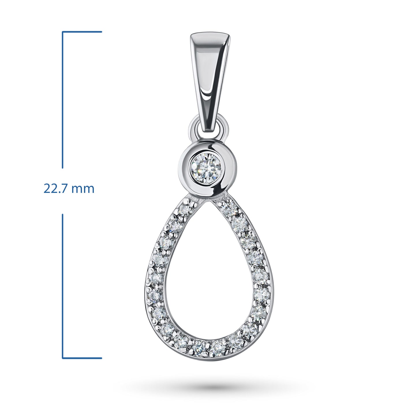 14K White Gold Pendant with Natural Diamonds 2.400 CT.TW