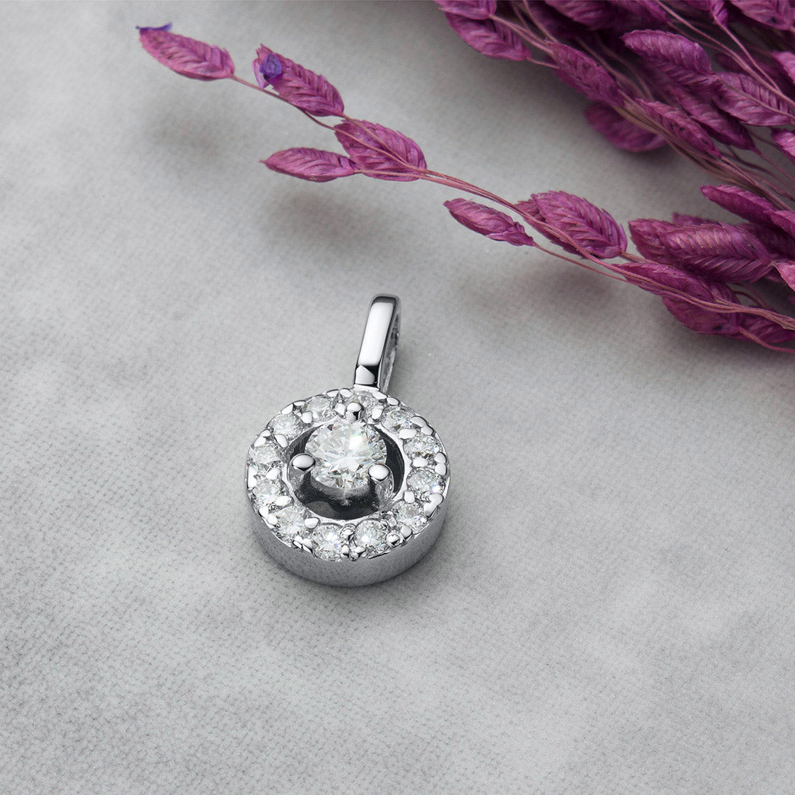 14K White Gold Pendant with Natural Diamonds 1.780 CT.TW