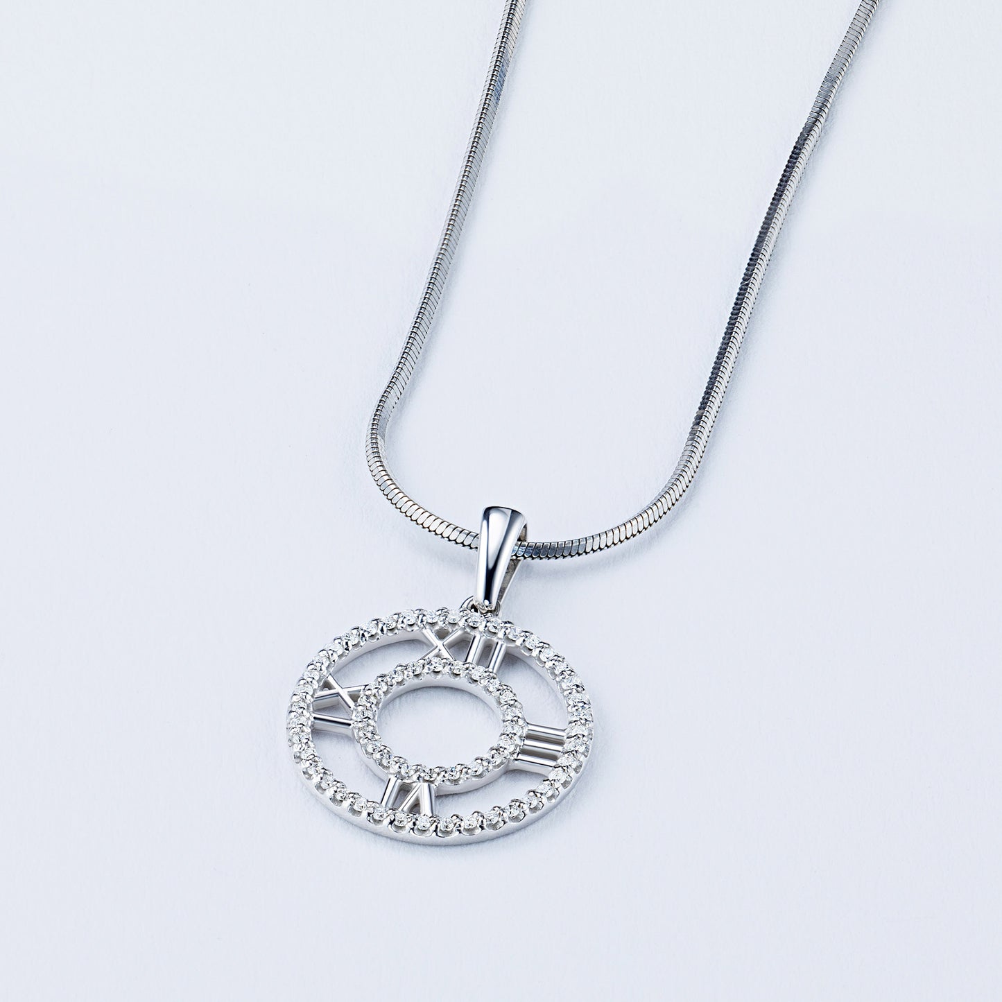 14K White Gold Pendant with Natural Diamonds 13.540 CT.TW