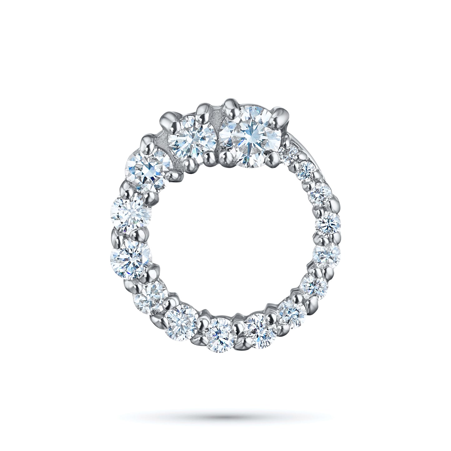 14K White Gold Pendant with Natural Diamonds 0.990 CT.TW