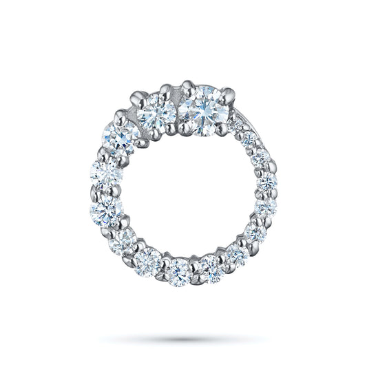 14K White Gold Pendant with Natural Diamonds 0.990 CT.TW