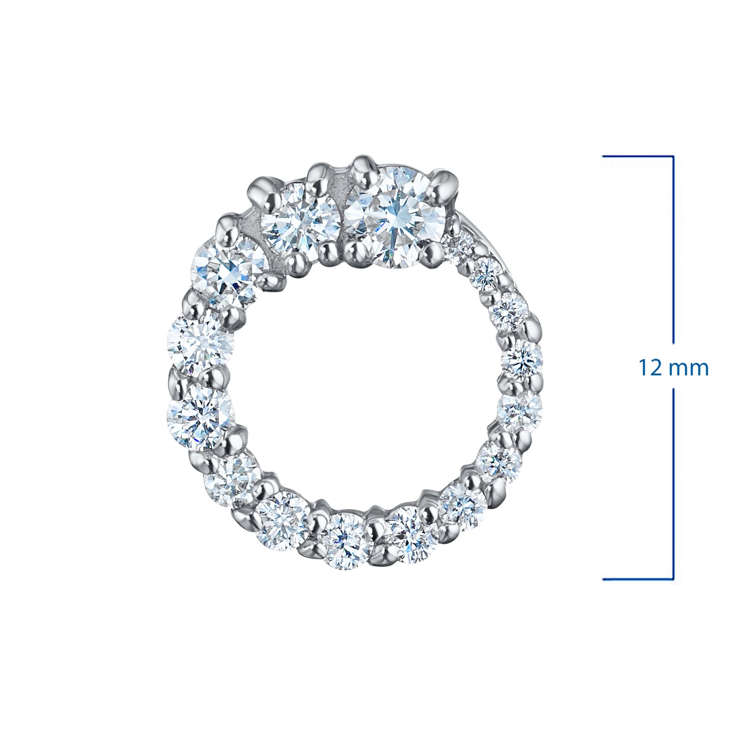 14K White Gold Pendant with Natural Diamonds 0.990 CT.TW