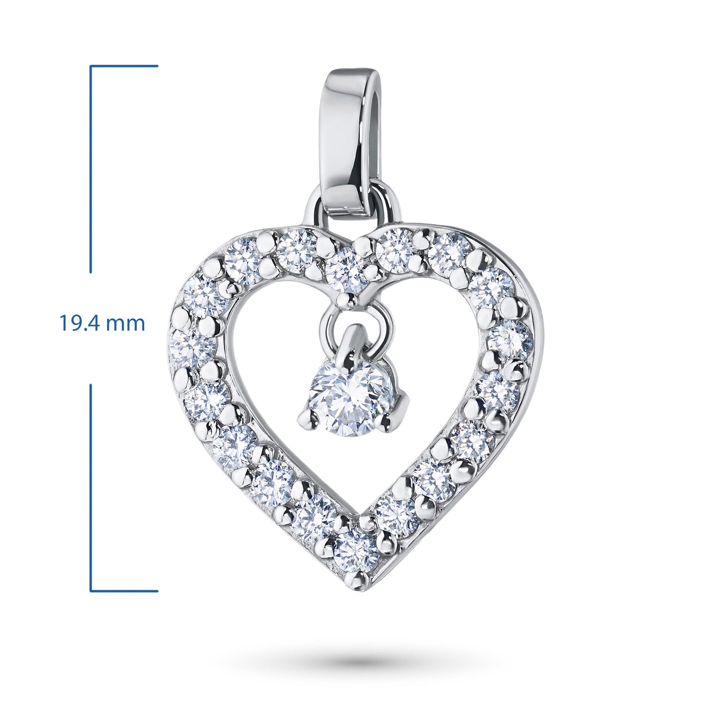 14K White Gold Pendant with Lab-Created Diamonds 8.530 CT.TW