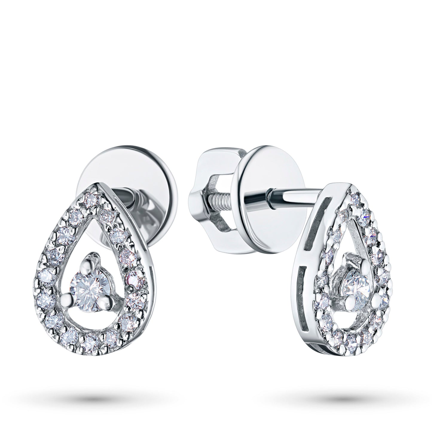 14K White Gold Earring Studs with Natural Diamonds 4.780 CT.TW