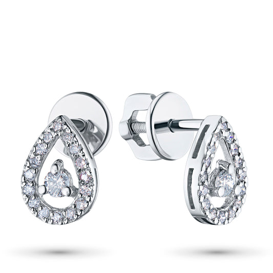14K White Gold Earring Studs with Natural Diamonds 4.780 CT.TW