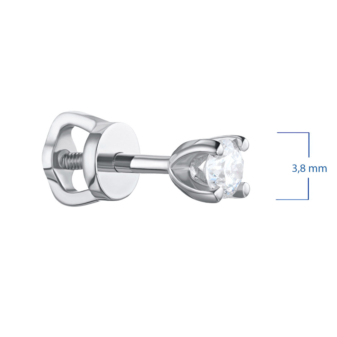 14K White Gold Earring Studs with Lab-Created Diamonds 1.390 CT.TW
