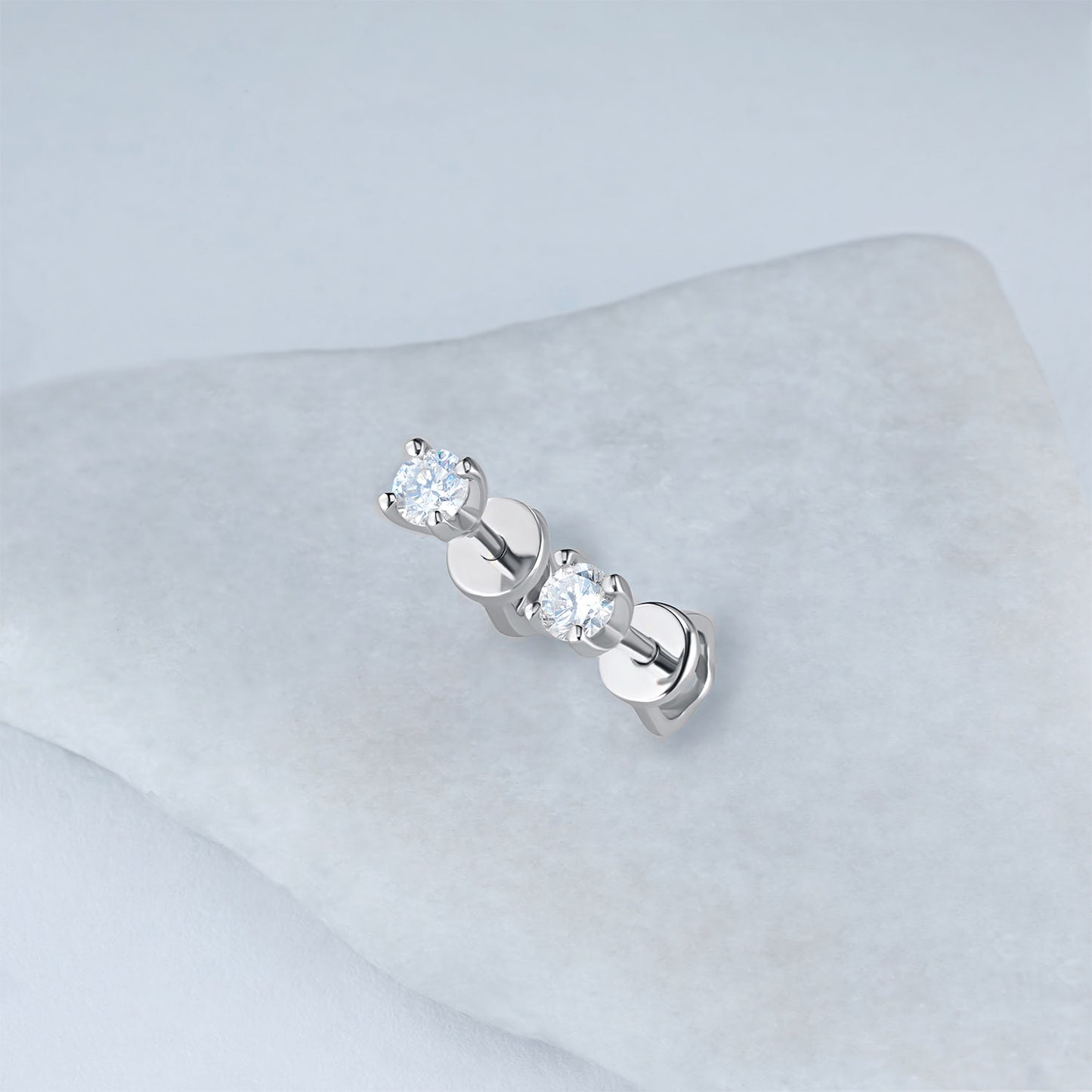 14K White Gold Earring Studs with Lab-Created Diamonds 1.390 CT.TW