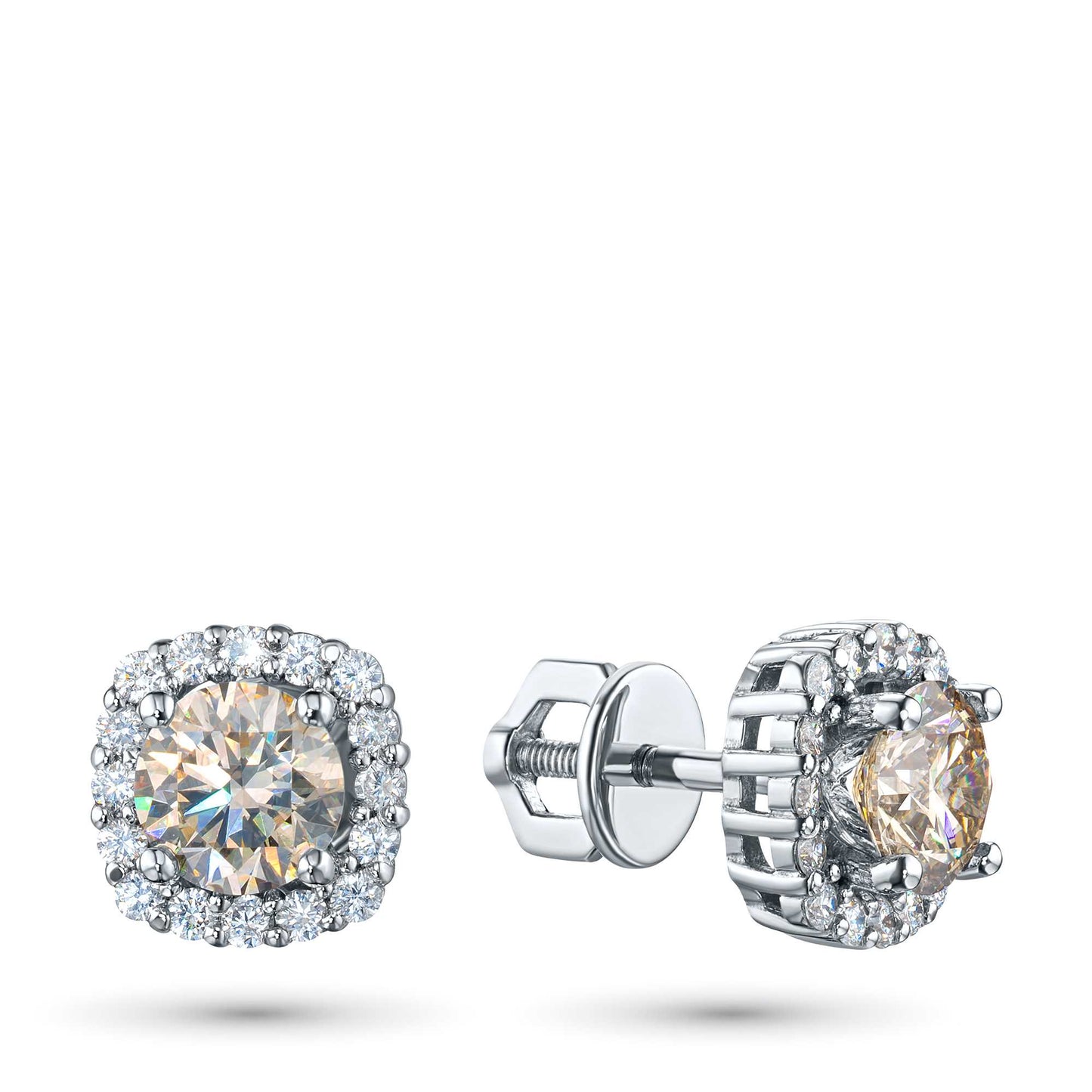 14K Yellow Gold Earring Studs with Lab-Created Diamonds 18.850 CT.TW