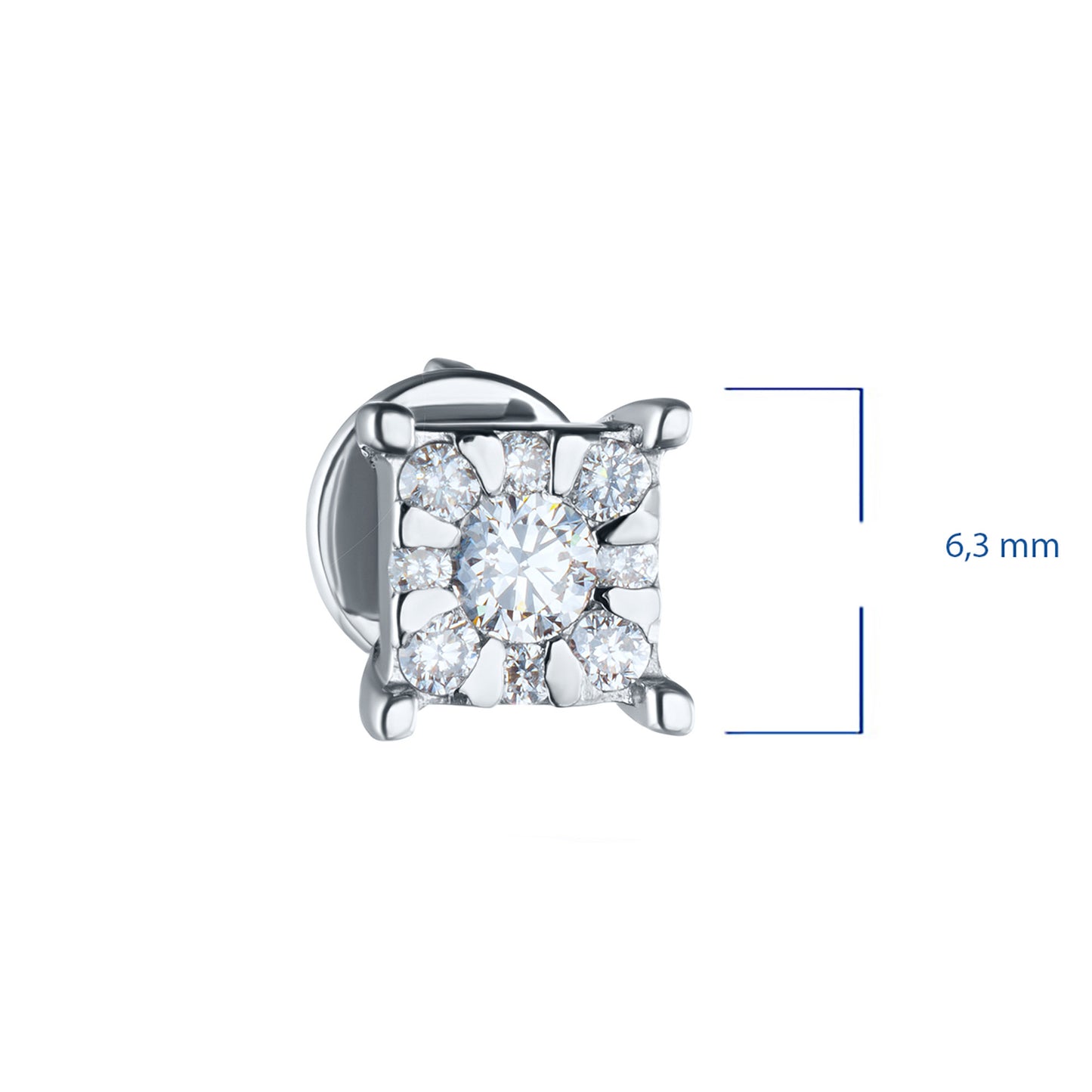 14K White Gold Earring Studs with Natural Diamonds 1.700 CT.TW