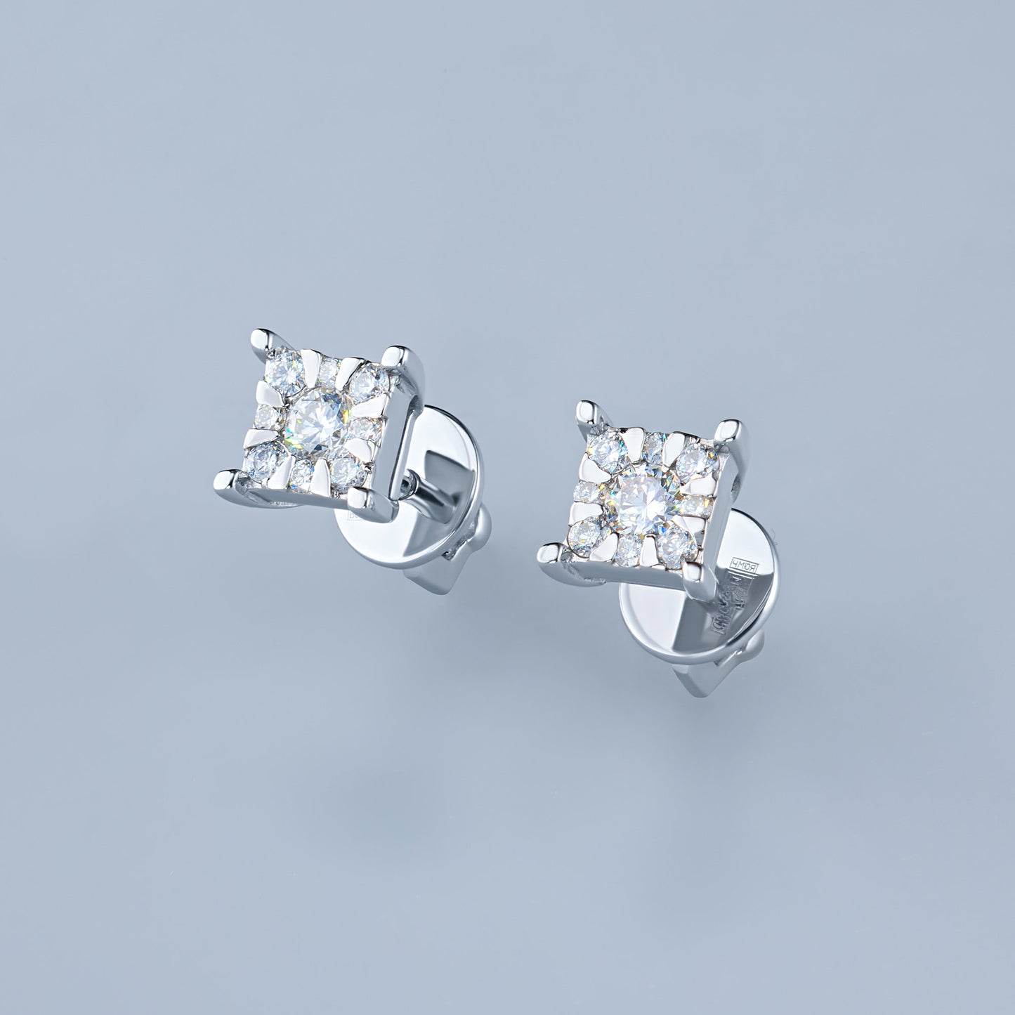 14K White Gold Earring Studs with Natural Diamonds 1.700 CT.TW