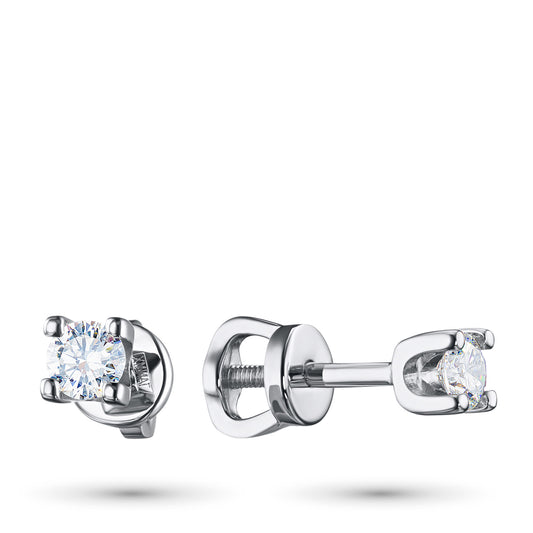 14K White Gold Earring Studs with Natural Diamonds 1.070 CT.TW