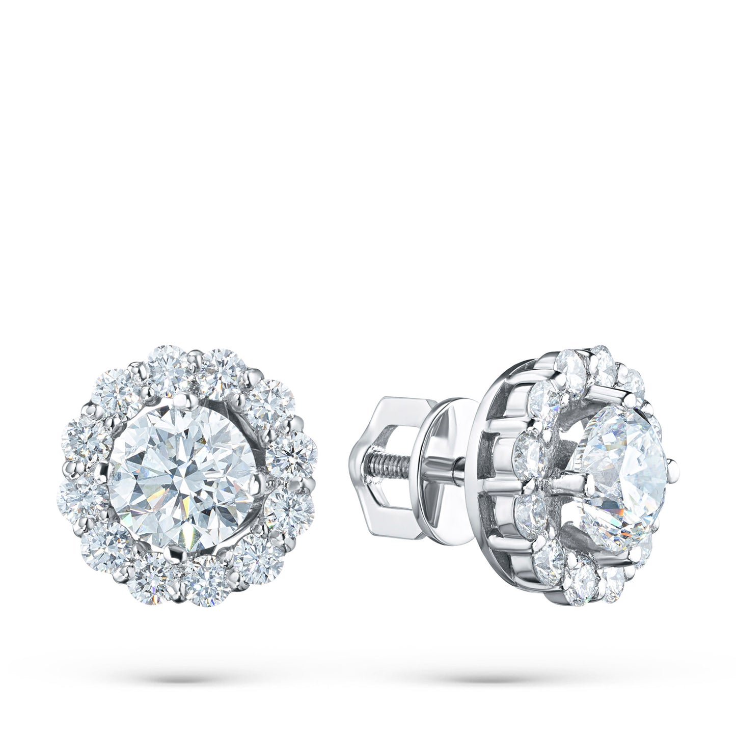 14K White Gold Earring Studs with Lab-Created Diamonds 25.520 CT.TW