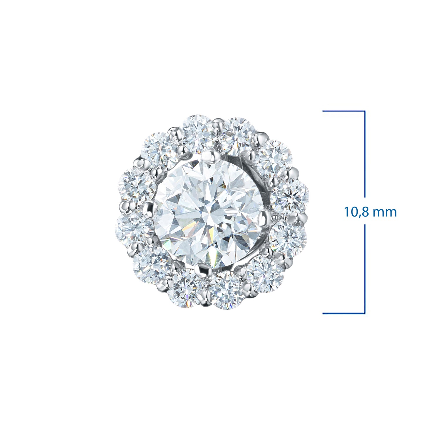 14K White Gold Earring Studs with Lab-Created Diamonds 25.520 CT.TW