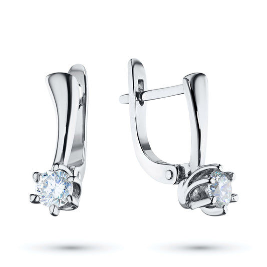 14K White Gold Earrings with Natural Diamonds 1.020 CT.TW